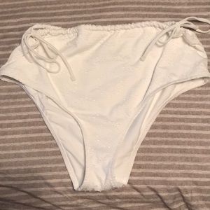 NWT AERIE HIGH WAISTED WHITE SWIMSUIT BOTTOMS